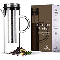 Los mejores  - Hydracy Cold Brew Cafetera de infusiónd e café y té fría - Jarra Grande de Cristal 1-5L - Jarra Helado con Tapa de Acero…